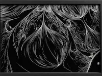 [Laser cut and engrave] Abstract Black and White Fractal Wall Art