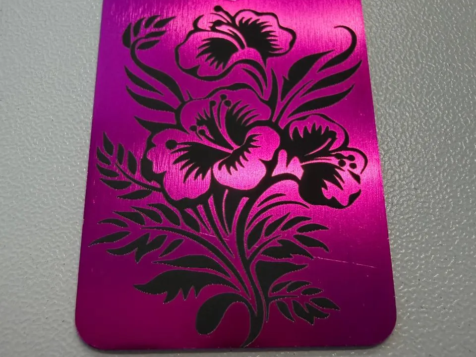 pink aluminium keychain