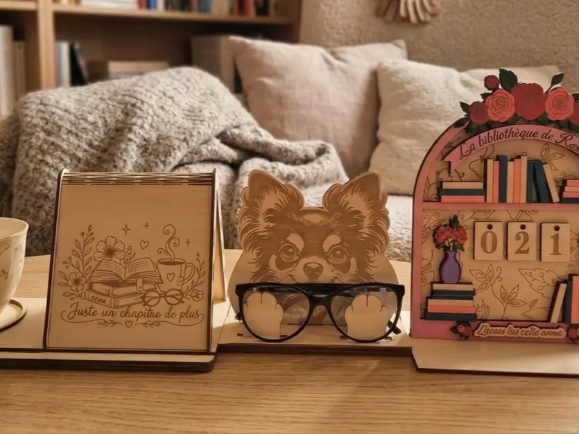 Accessoires de bureau pour lecteur avec porte-lunettes et compteur de livres