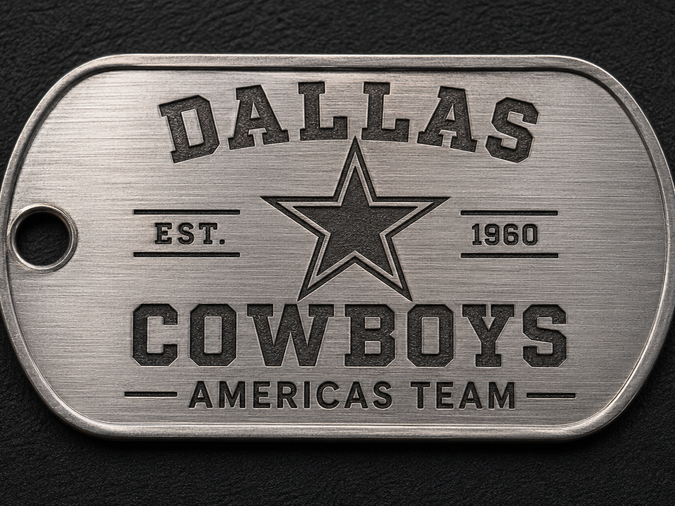 Dallas Cowboys Metal Dog Tag with Star Logo