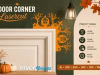 [Laser cut and engrave] Halloween Tombstone Door Corner Sign with Backlit Silhouette