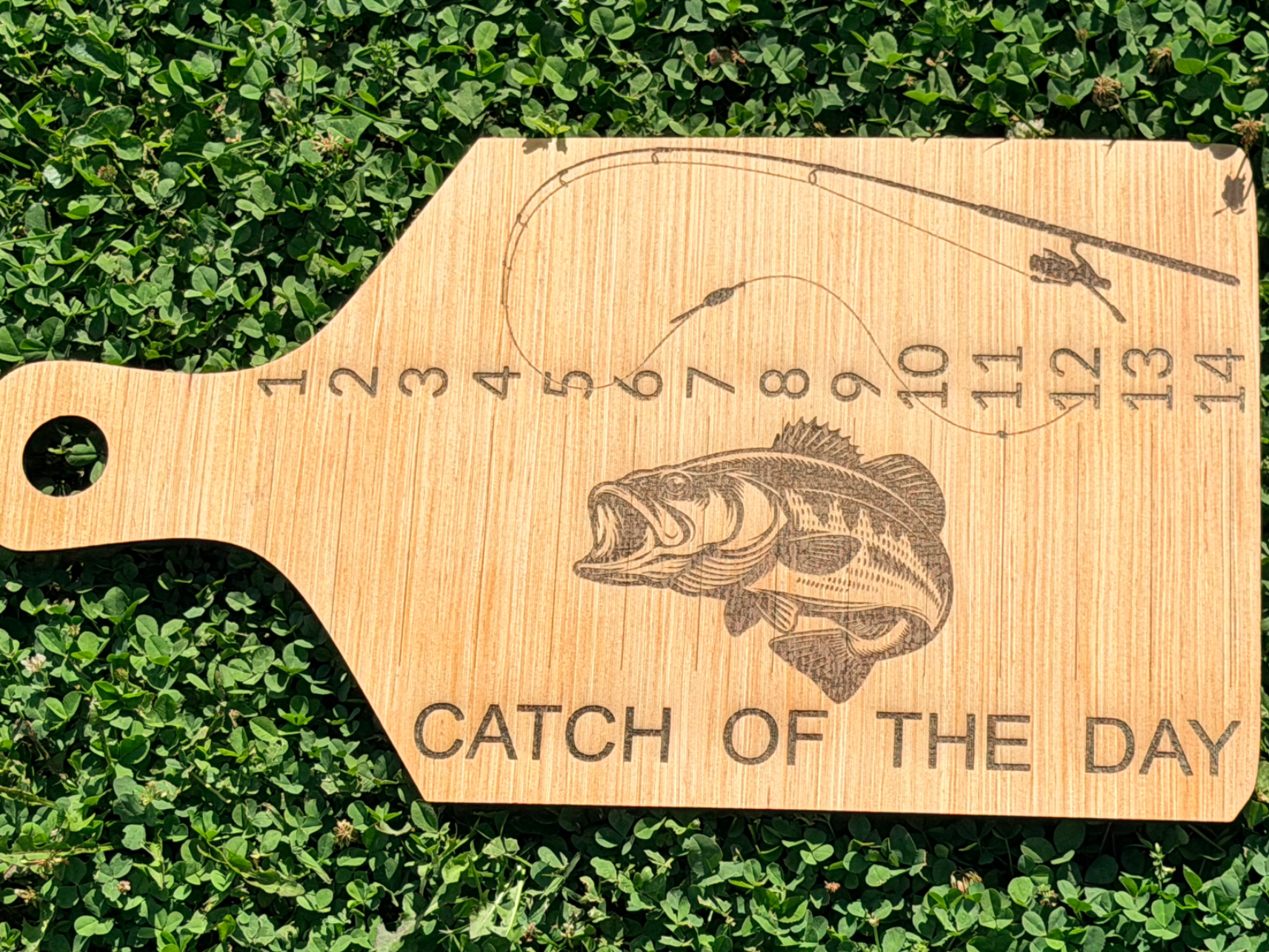 Catch of the Day Wooden Fish Measuring Board