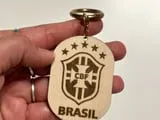 [Laser cut and engrave] Brazil CBF National Football Team Logo Keychain