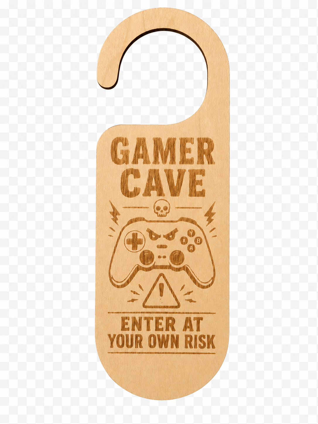 [Laser cut and engrave] Gamer Cave Door Hanger Sign