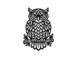 [Laser cut and engrave] Chouette ornementale avec motifs floraux détaillés