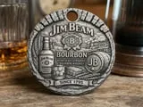 [Laser cut and engrave] Jim Beam Bourbon Whiskey Round Metal Wall Plaque
