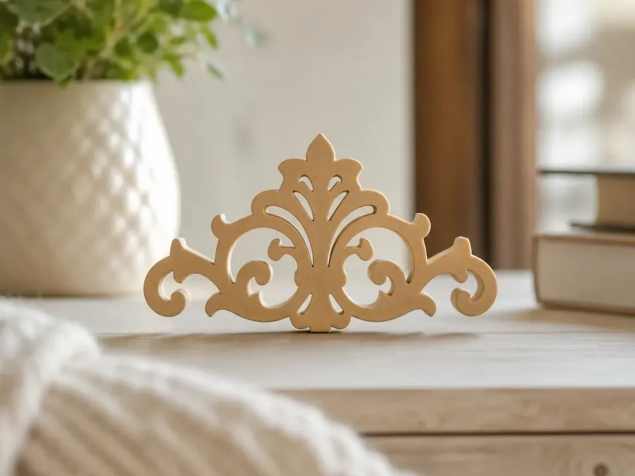 [Laser cut and engrave] Ornate Filigree Scrollwork Accent Piece
