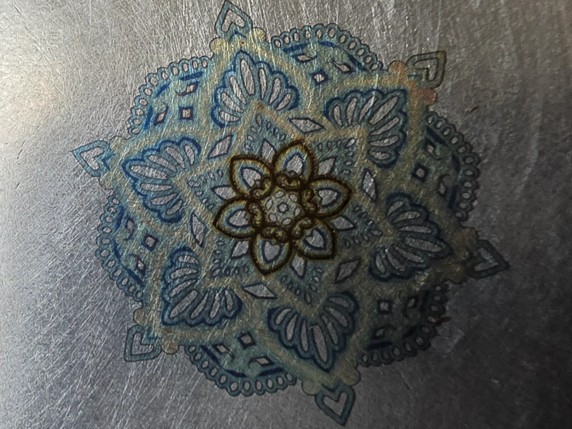 color engrave on stainless steal