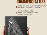 [Laser cut and engrave] The Veiled Mourner — Laser Engraving PNG