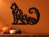 [Laser cut and engrave] Sagoma da parete a forma di gatto nero per Halloween