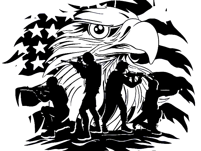 An American patriotic cutout