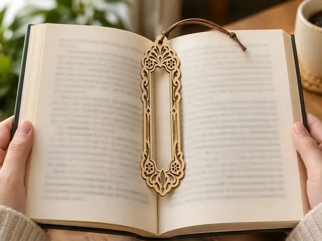 Ornate Scroll Wooden Laser-Cut Bookmark & Reading Accessory