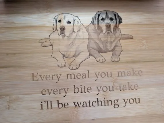 Dogs Bamboo chopping board
