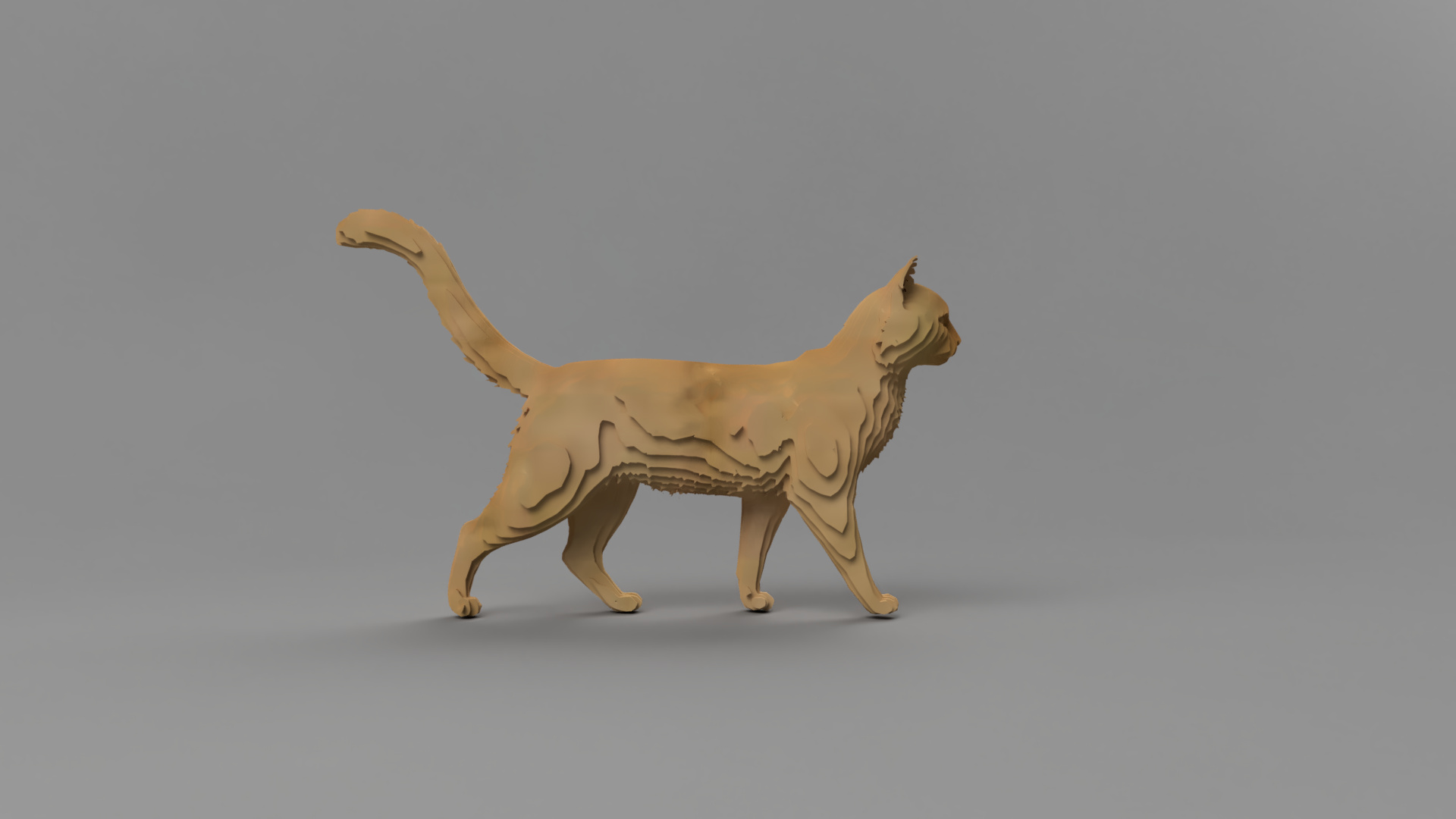 [Laser cut and engrave] 3D Layered Cat Sculpture Laser Cut File | Wooden Cat Decor Template (SVG, DXF)