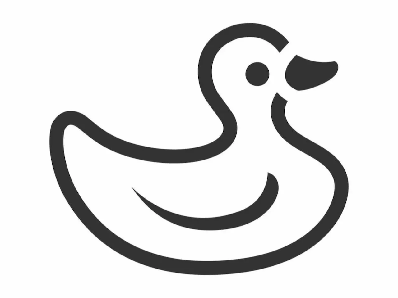 [Laser cut and engrave] Minimalistisches Enten-Symbol als grafische Illustration