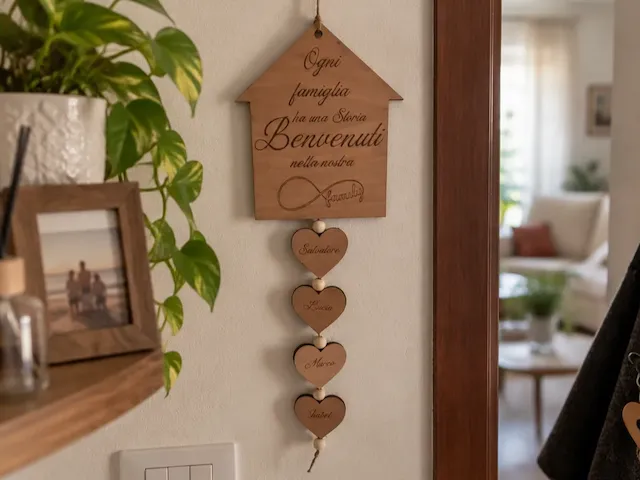 Fuoriporta in legno con nomi famiglia