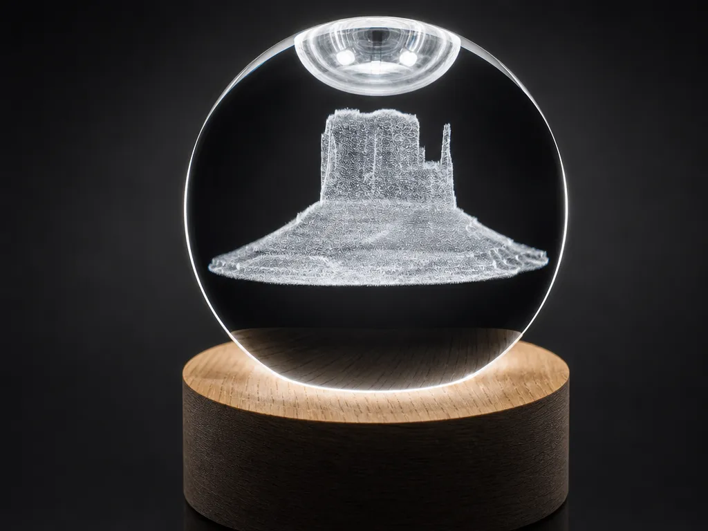 3d round crystal ball, Monument Valley