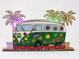 [Laser cut and engrave] Panneau décoratif van hippie avec palmiers personnalisé Evelyne et Patrick