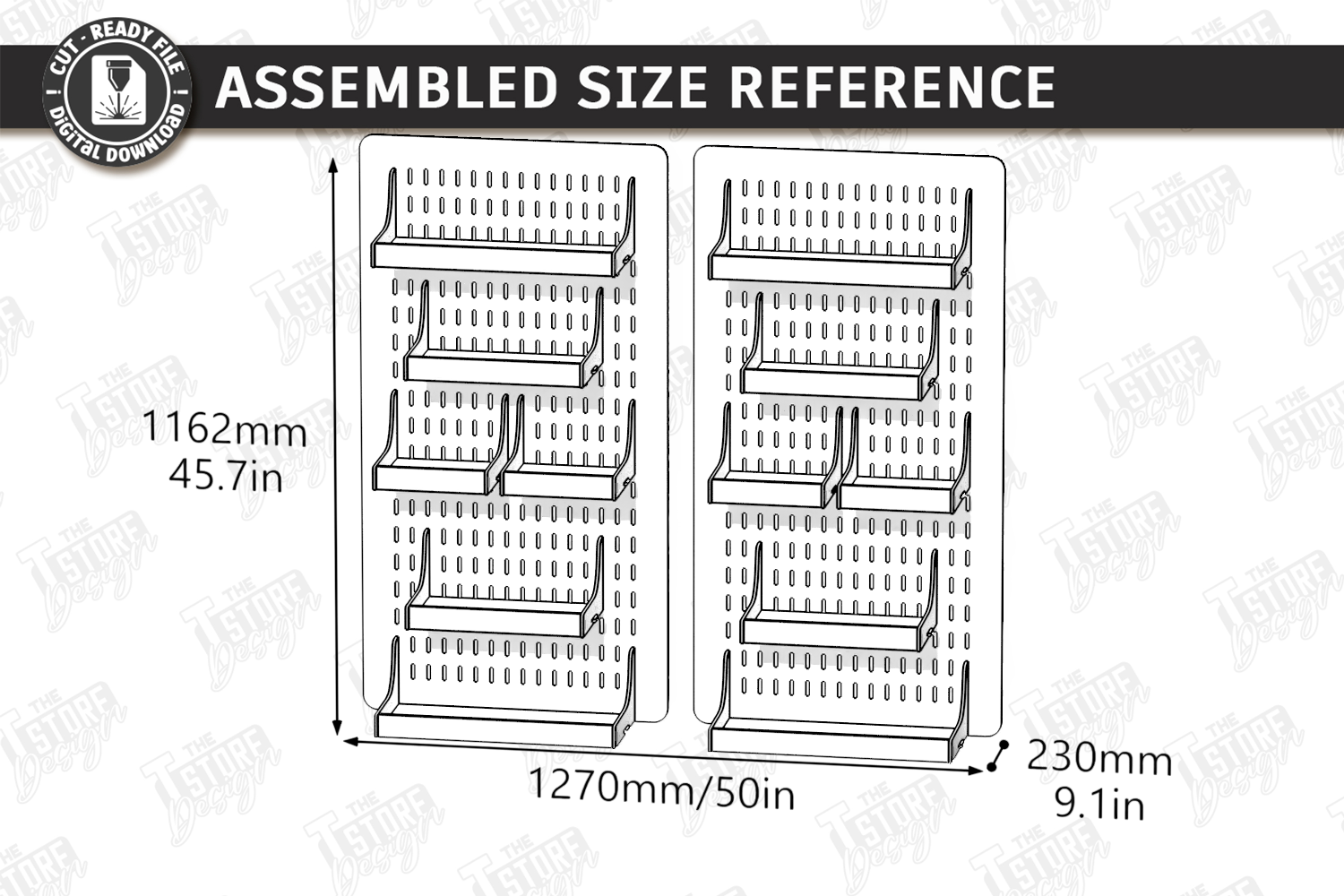 [Laser cut and engrave] Wall Mounted Pegboard Display Shelves for Indoor Plants and Home Organization Laser Cut Bundle
