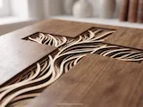 [Laser cut and engrave] 3D Cross Wall Art Laser Cut SVG – Eternal Grace | Christian Home Décor | Layered Wooden Faith Design