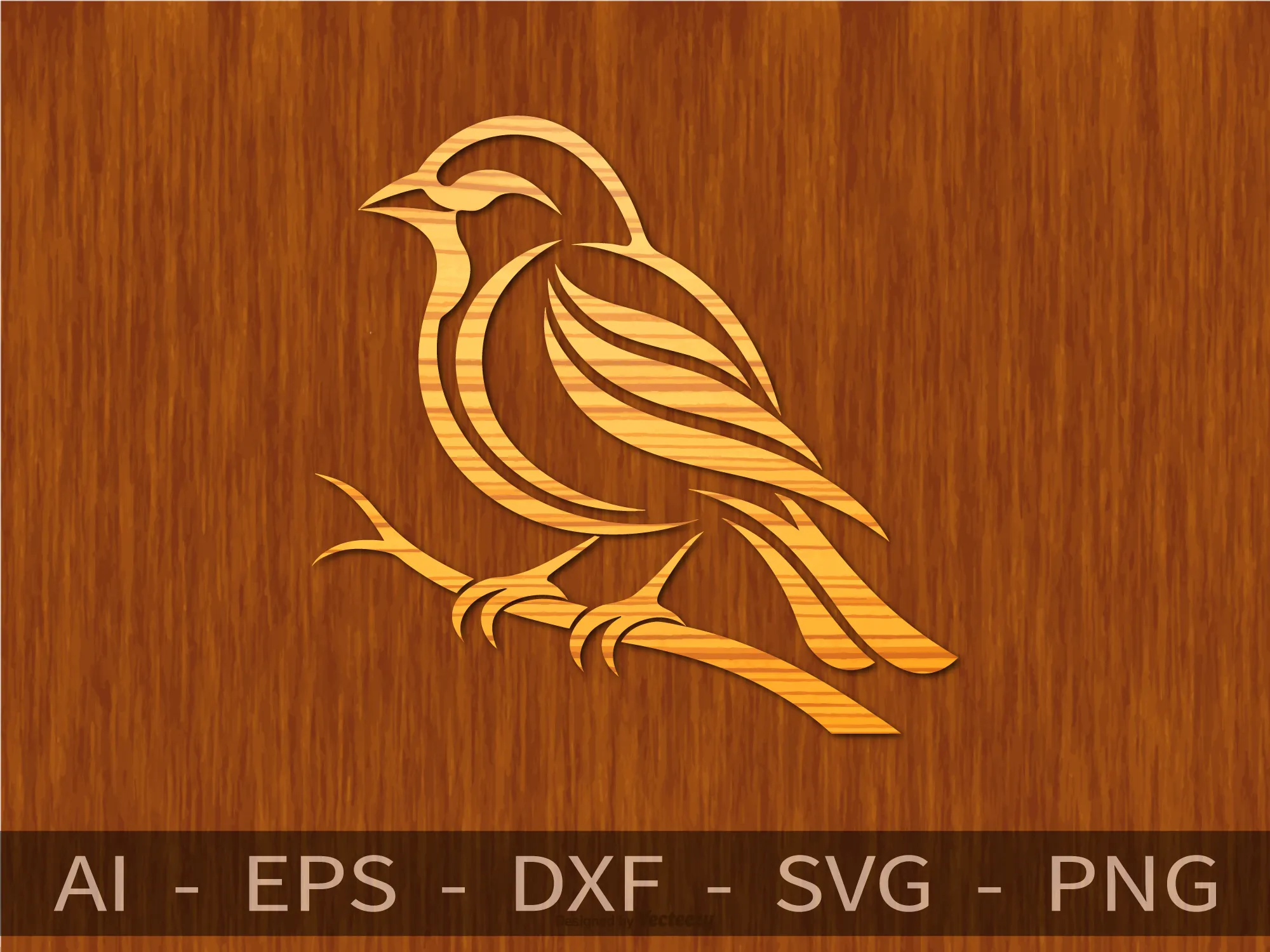 Stylized Bird Perched on a Branch Silhouette