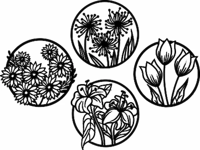Floral Wall Art SVG Bundle.xs