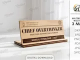 [Laser cut and engrave] 3D Funny Desk Signs Bundle. Sarcastic Office Plaque Laser Cut Files. Humor Work Decor. Drama Queen SVG. Overthinker. Bad Bitch. Personalized