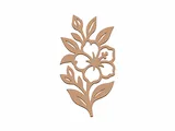 [Laser cut and engrave] Hibiscus Flower and Leaf Botanical Wall Art Cutout