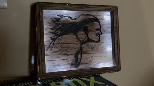 [Laser cut and engrave] Backlit Wall Art Featuring a Silhouette Profile of a Man with Flowing Hair
