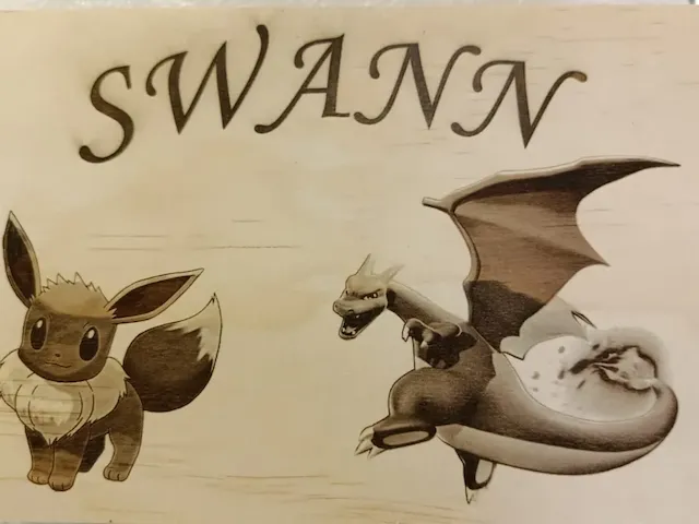 gravure pokemon sur bois
