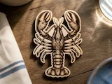 [Laser cut and engrave] Lobster Shaped Wooden Coaster
