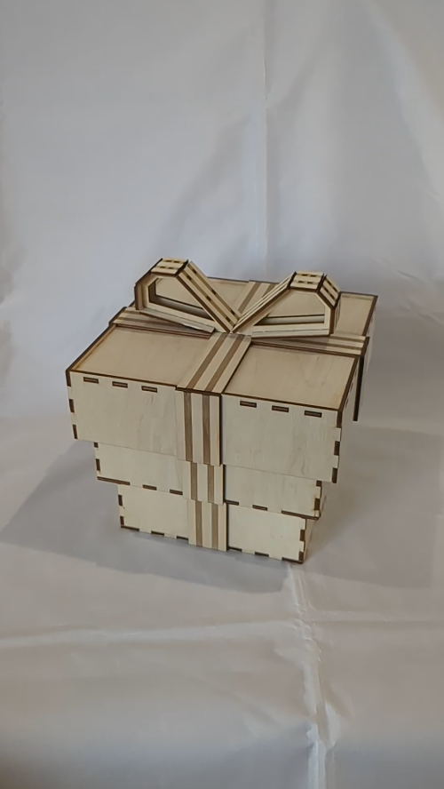 [Laser cut and engrave] Gift Box Bow Laser Cut Template, Greeting Storage Box Laser Cutting Design