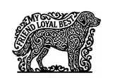 [Laser cut and engrave] Stay Loyal Dog Silhouette Wall Art with Filigree Pattern