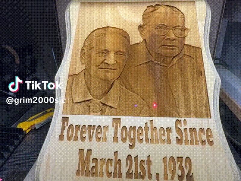 Wooden Anniversary Plaque with Portrait and Forever Together Inscription