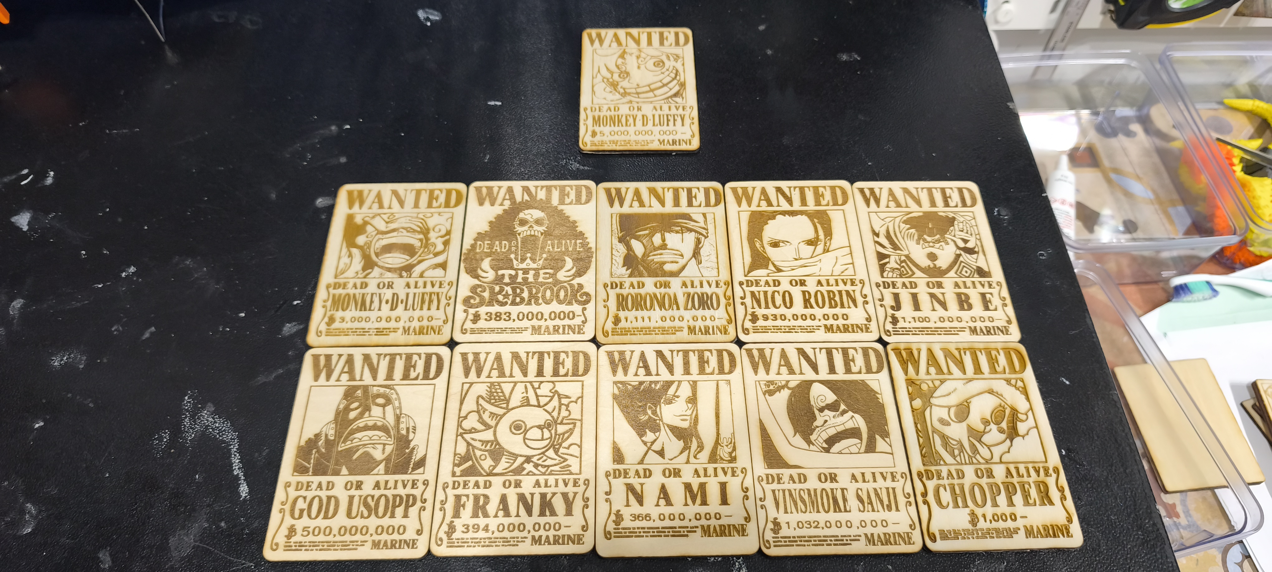 [Laser cut and engrave] Cartel de búsqueda Wanted de Monkey D. Luffy de One Piece