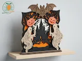 [Laser cut and engrave] 3D Halloween Castle Laser Cut Stand