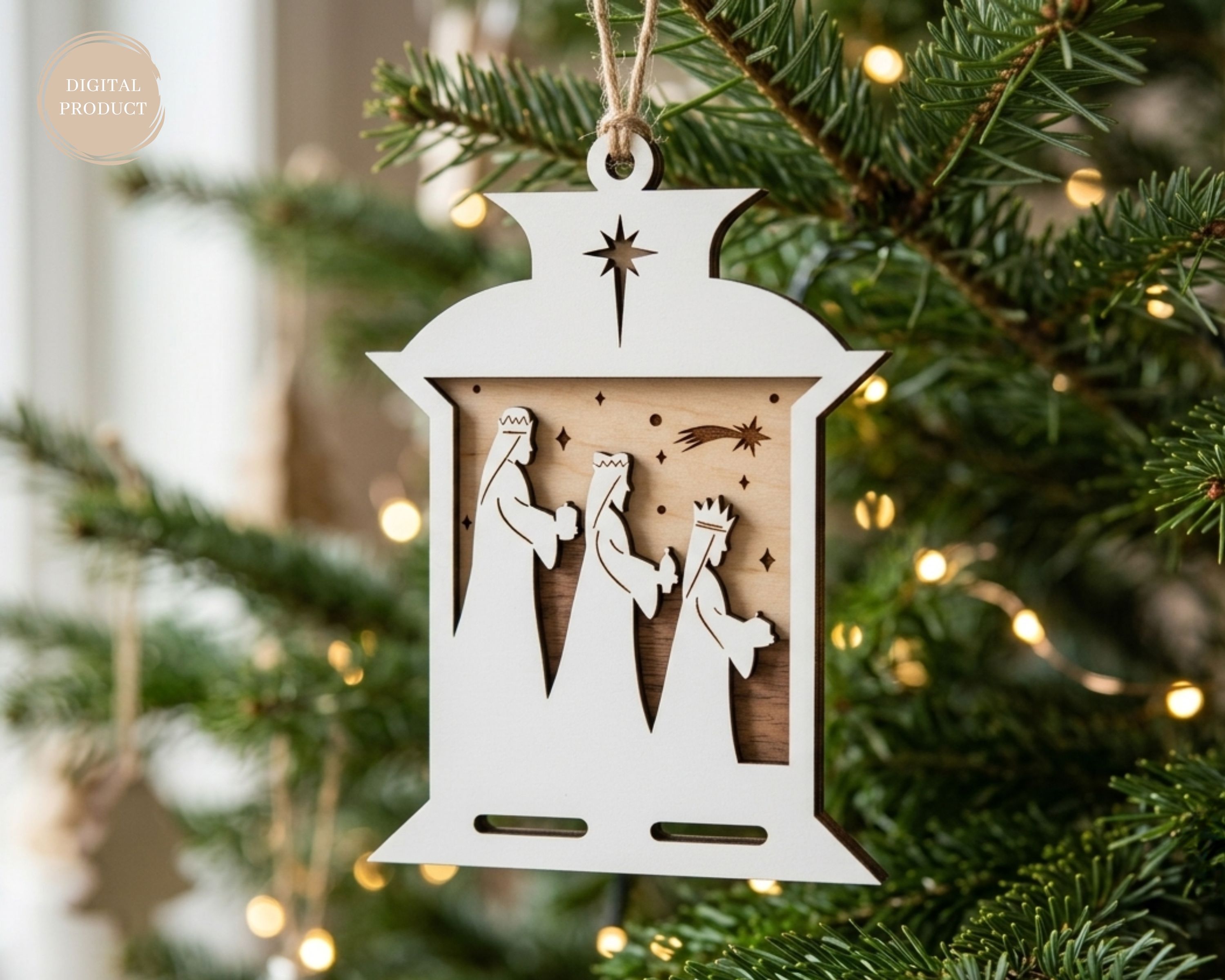 [Laser cut and engrave] Nativity Scene Ornaments SVG Bundle