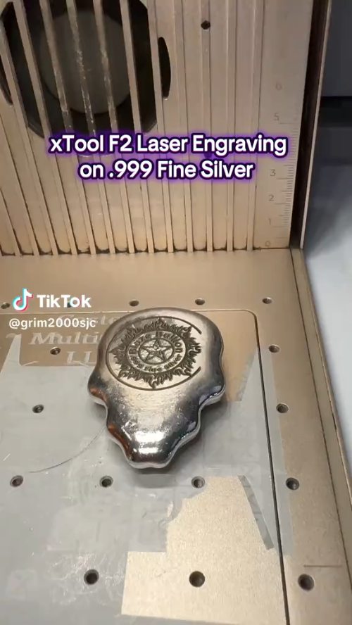 [Laser cut and engrave] Blaze Bullion 5 Ounce 999 Fine Silver Skull Bar
