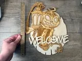 [Laser cut and engrave] Halloween Pumpkin Welcome Sign